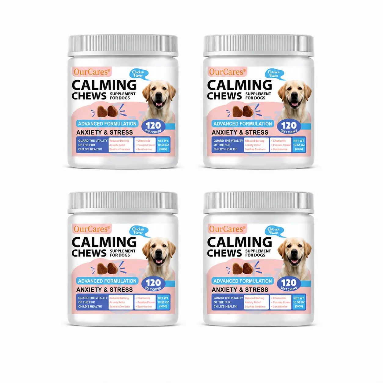 OURCARES Calming Bites for Dogs, Dog Composure & Calming Chews, Relief Soft Chew Pet Treats for Everyday Stress Support