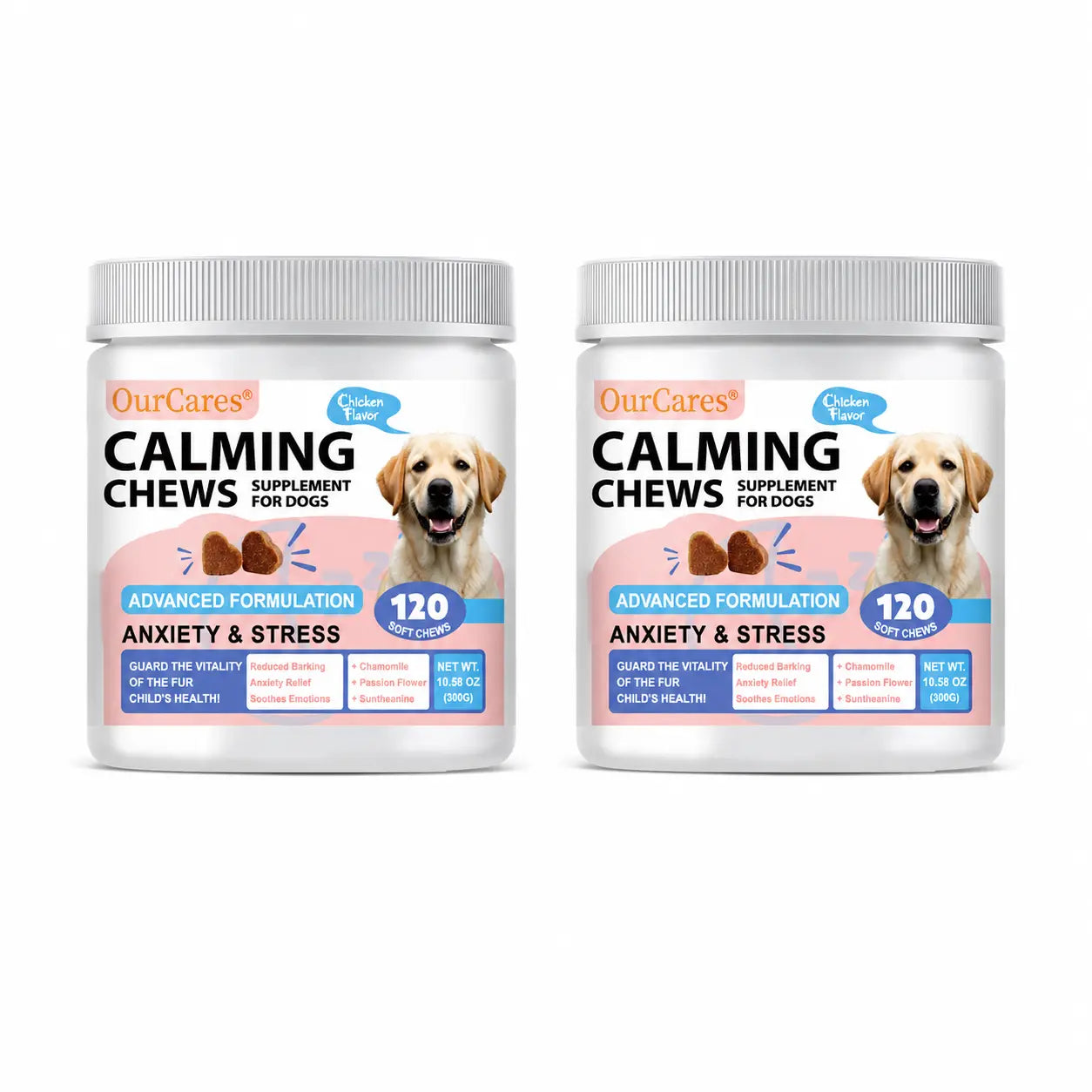 OURCARES Calming Bites for Dogs, Dog Composure & Calming Chews, Relief Soft Chew Pet Treats for Everyday Stress Support