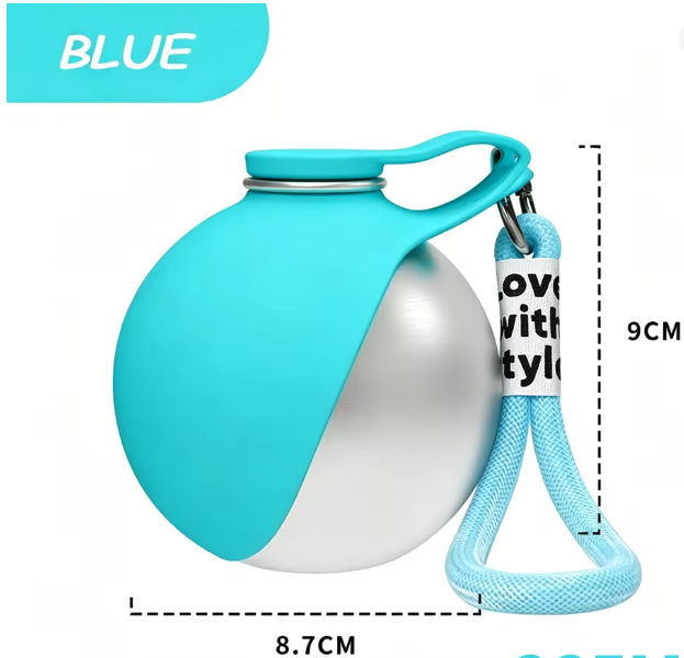 Portable Outdoor Pet Stainless Steel Water Cup Dog Water Bottle with Bowl for Pets - Stainless Steel Safe Food-Grade Silicone