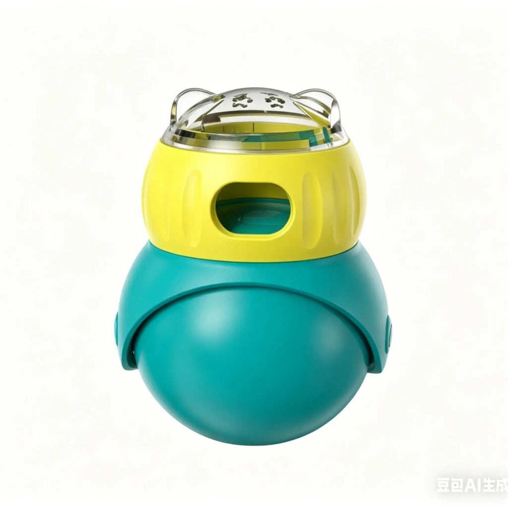 Cat & Small Dog Puzzle Food Dispensing Ball Slow Feeder Toy - Food Feeders for Boredom Relief, Interactive Treat Dispensing, Slow Eating & Enrichment