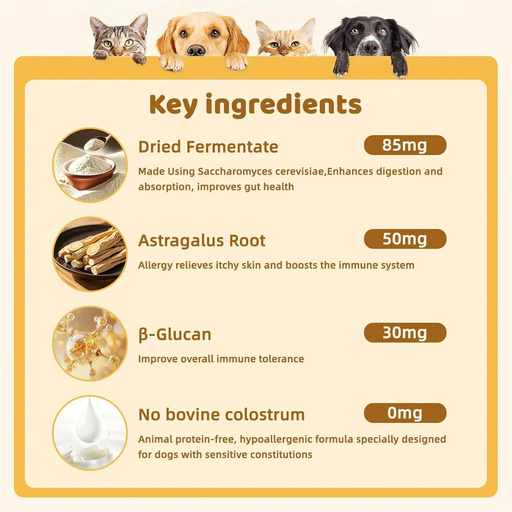 Hipypaw Dog Allergy Support Chews-Natural Gut & Immune Support for Dogs Probiotics & Herbal Formula - 100 Chews