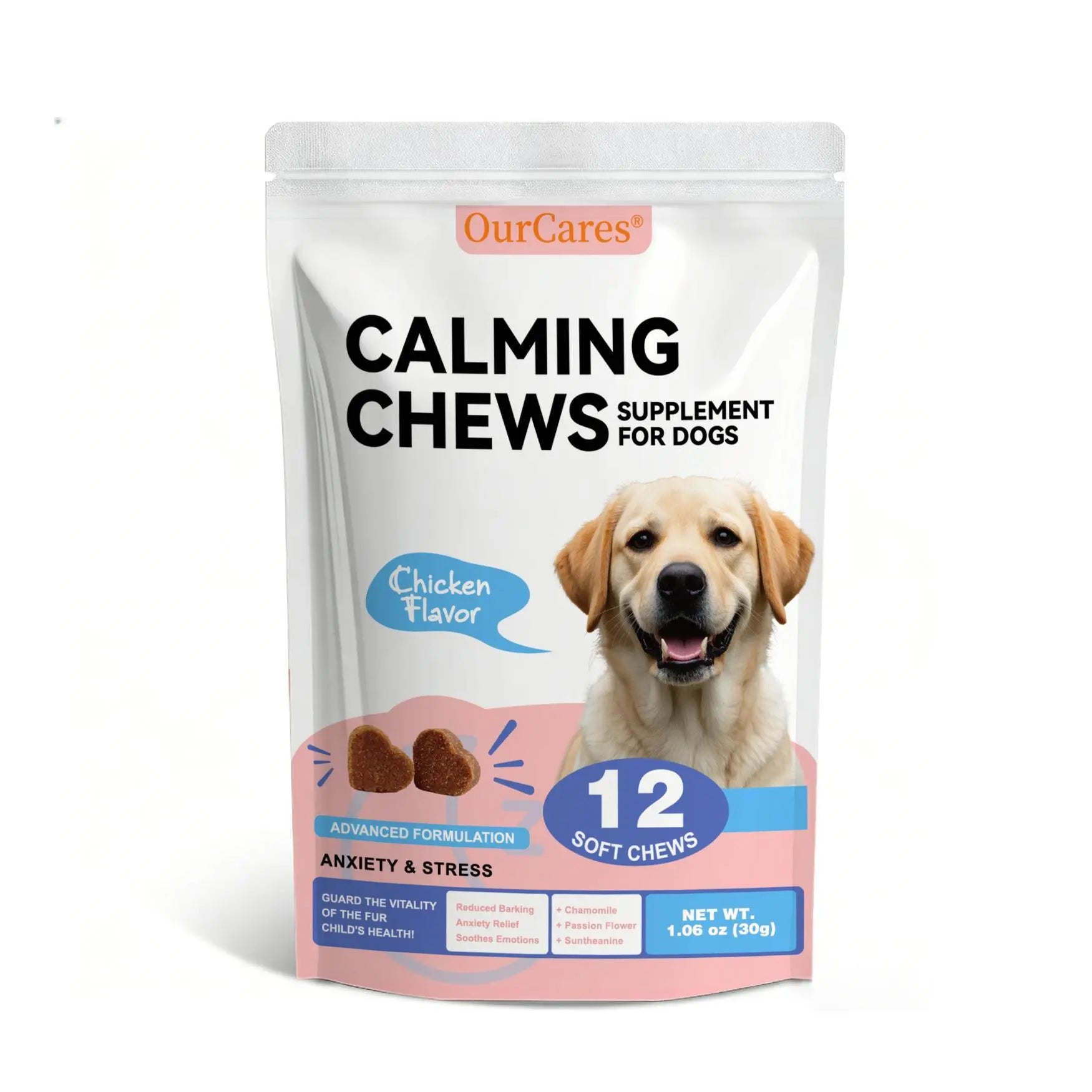 OURCARES Calming Bites for Dogs, Dog Composure & Calming Chews, Relief Soft Chew Pet Treats for Everyday Stress Support